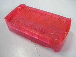パチンコ玉箱用台車　(プラスチック製)　赤色クリア